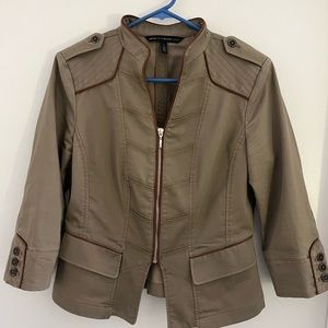 White House Black Market olive green military jacket
